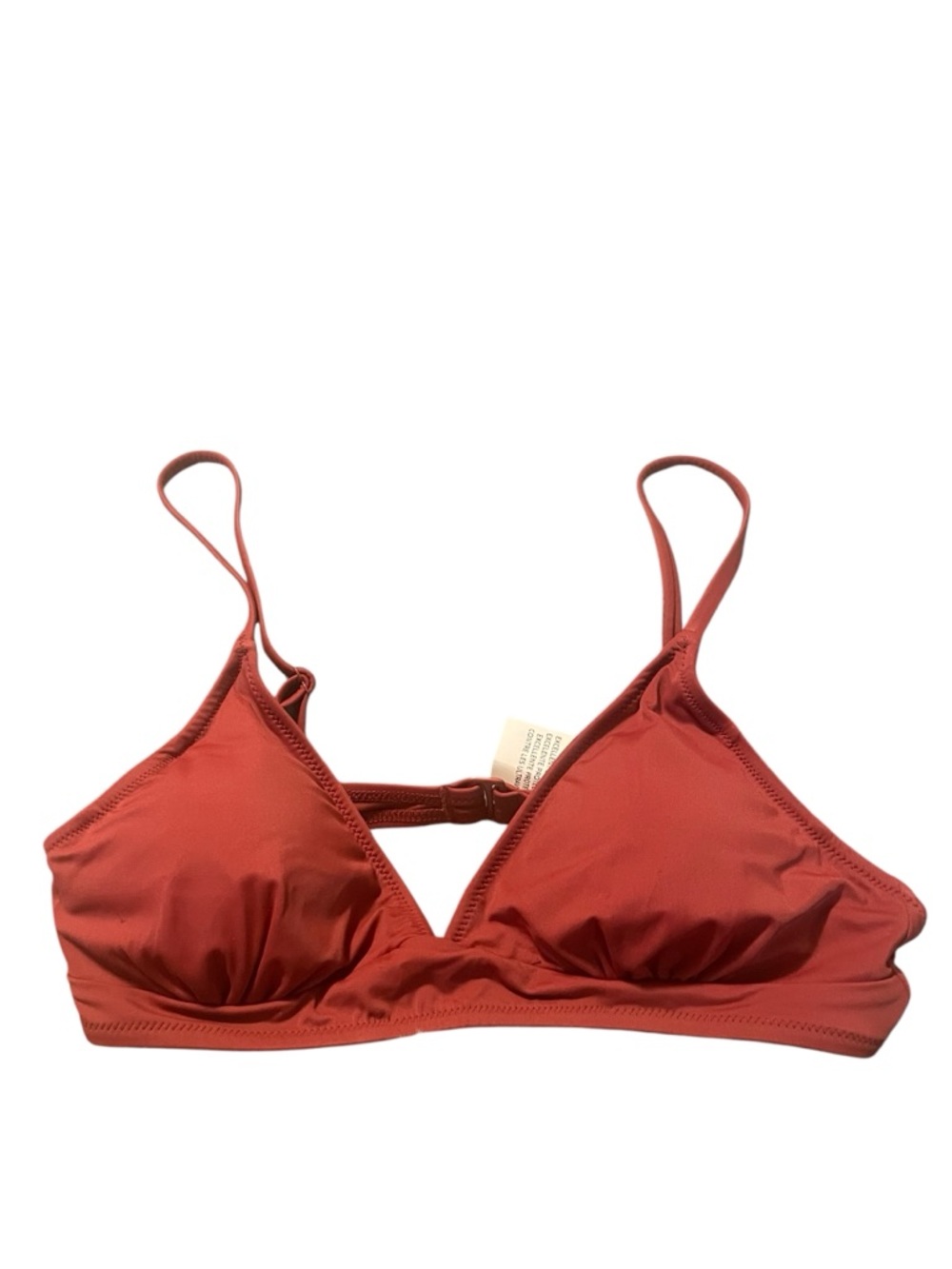 Amazon Essentials Red Triangle Bikini Top Size M Padded UPF 50 Swimwear NWT